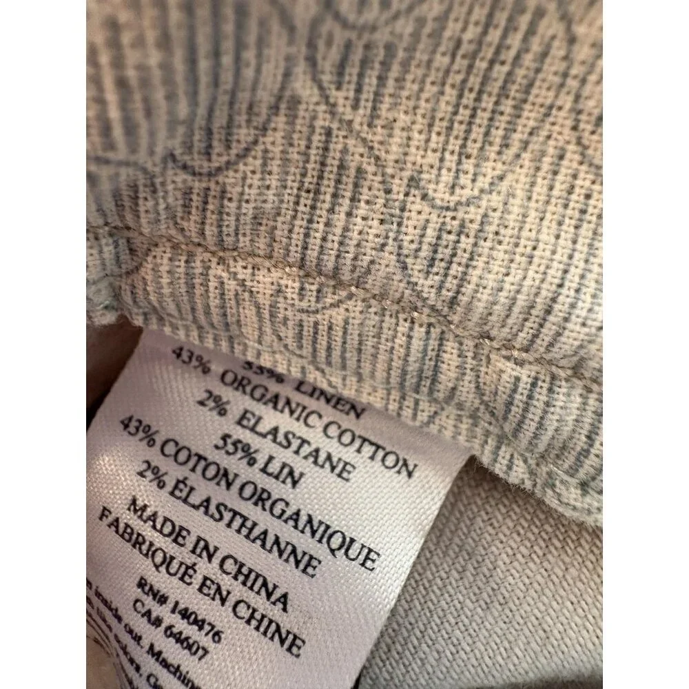 Faherty Shorts Mens 36 Beige Linen Organic Cotton Blend Chino Stretch Casual
